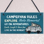 Campervan Rules Sign Hanging Door Plaque Caravan Sign Holiday