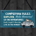 Campervan Rules Sign Hanging Door Plaque Caravan Sign Holiday