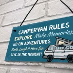 Campervan Rules Sign Hanging Door Plaque Caravan Sign Holiday