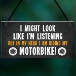 Motorbike Hanging Garage Sign Biker Gifts For Men Novelty