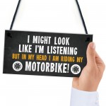 Motorbike Hanging Garage Sign Biker Gifts For Men Novelty