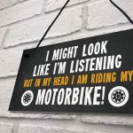 Motorbike Hanging Garage Sign Biker Gifts For Men Novelty