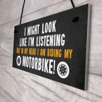 Motorbike Hanging Garage Sign Biker Gifts For Men Novelty