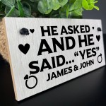 He Said Yes Hanging Shabby Sign Personalised Engagement Gifts