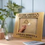 She Asked & She Said Yes PERSONALISED Engagement Memory Frame