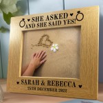 She Asked & She Said Yes PERSONALISED Engagement Memory Frame