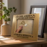 She Asked & She Said Yes PERSONALISED Engagement Memory Frame