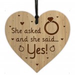 She Asked And She Said Yes Engagement Gift For Her Engraved