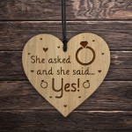 She Asked And She Said Yes Engagement Gift For Her Engraved