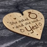 She Asked And She Said Yes Engagement Gift For Her Engraved