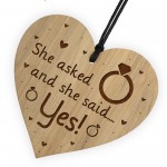 She Asked And She Said Yes Engagement Gift For Her Engraved