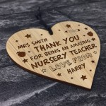 Thank You Gift For Him Her Nursery Teacher Gift Engraved Heart