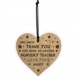 Thank You Gift For Him Her Nursery Teacher Gift Engraved Heart