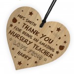 Thank You Gift For Him Her Nursery Teacher Gift Engraved Heart