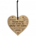 Thank You Teacher Gifts Wood Engraved Heart Personalised Gift