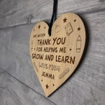 Thank You Teacher Gifts Wood Engraved Heart Personalised Gift