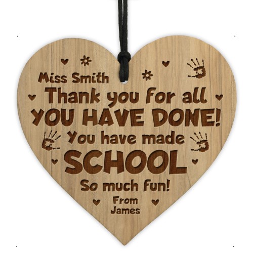 Personalised Thank You Teacher Gifts From Student End of Term