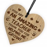 Thank You Gifts For Teacher Engraved Heart AMAZING TEACHER