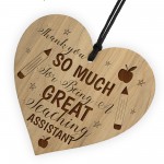 Thank You GREAT Teaching Assistant GIFT Engraved Heart TA Gifts 