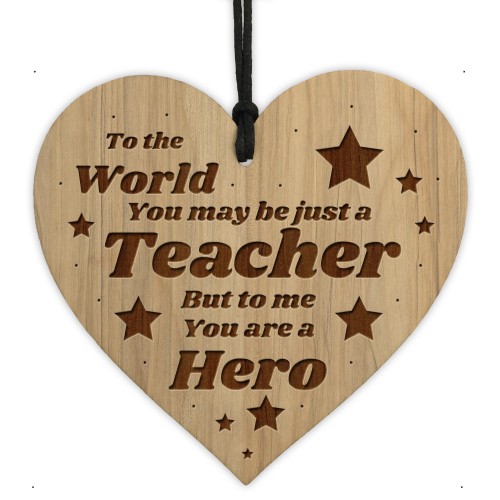 Teacher Gifts Engraved Hanging Heart Thank You Nursery School