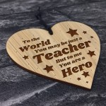 Teacher Gifts Engraved Hanging Heart Thank You Nursery School