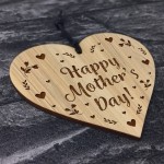 HAPPY MOTHERS DAY GIFT From Daughter Son Engraved Wood Heart