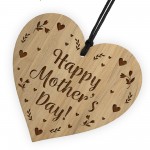 HAPPY MOTHERS DAY GIFT From Daughter Son Engraved Wood Heart