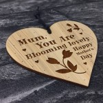 Mothers Day Gift Engraved Heart Blooming Lovely Mum Gifts