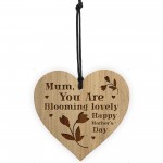 Mothers Day Gift Engraved Heart Blooming Lovely Mum Gifts