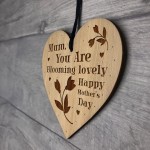 Mothers Day Gift Engraved Heart Blooming Lovely Mum Gifts