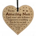 Nan Plaque Birthday Christmas Gift For Nan Engraved Heart