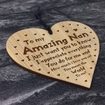 Nan Plaque Birthday Christmas Gift For Nan Engraved Heart