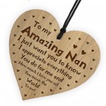 Nan Plaque Birthday Christmas Gift For Nan Engraved Heart