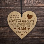 Nan Gift For Birthday Christmas THANK YOU Engraved Heart