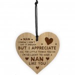 Nan Gift For Birthday Christmas THANK YOU Engraved Heart