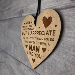 Nan Gift For Birthday Christmas THANK YOU Engraved Heart