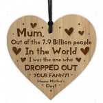 Funny Mothers Day Gift Engraved Heart Mum Gift From Daughter