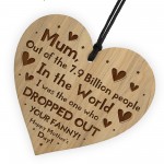 Funny Mothers Day Gift Engraved Heart Mum Gift From Daughter