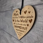 Funny Mothers Day Gift Engraved Heart Mum Gift From Daughter