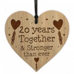 20th Anniversary Gifts Engraved Heart Husband Wife Anniversary