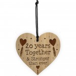 20th Anniversary Gifts Engraved Heart Husband Wife Anniversary