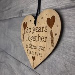 20th Anniversary Gifts Engraved Heart Husband Wife Anniversary