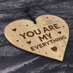 Valentines Day Gift For Him her Engraved Heart MY EVERYTHING