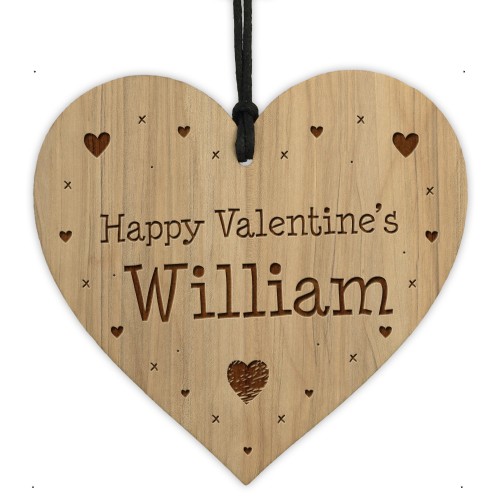 Personalised Valentines Gift For Him Her Engraved Wood Heart