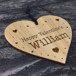 Personalised Valentines Gift For Him Her Engraved Wood Heart