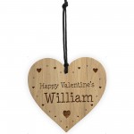 Personalised Valentines Gift For Him Her Engraved Wood Heart