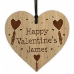 Valentines Gift For Him Her Engraved Wood Heart Boyfriend Gifts