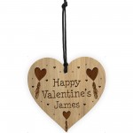 Valentines Gift For Him Her Engraved Wood Heart Boyfriend Gifts