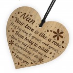 Special Gift For Nan Birthday Christmas Engraved Heart Thank You