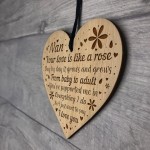 Special Gift For Nan Birthday Christmas Engraved Heart Thank You